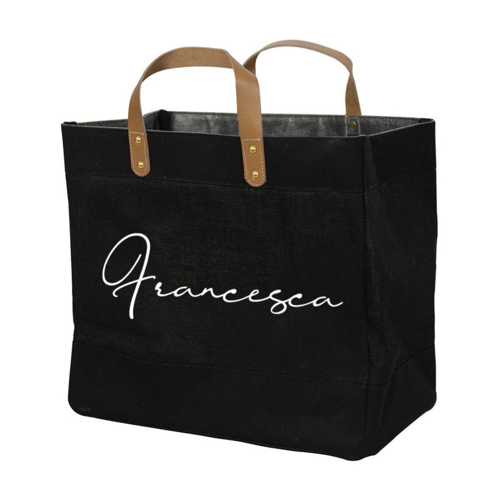 Luxury black tote bag sale