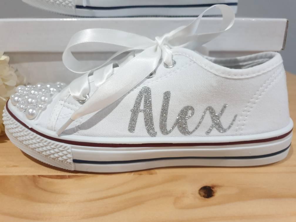 Bridal diamante deals converse shoes