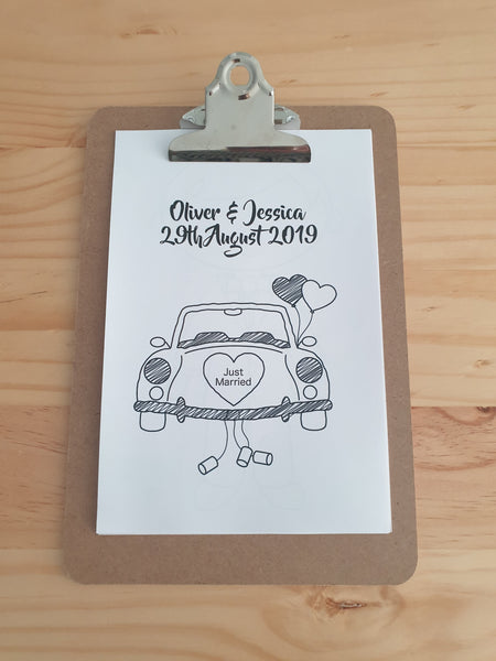 Personalised Children's Wedding Activity Pack A5 Clipboard Favour