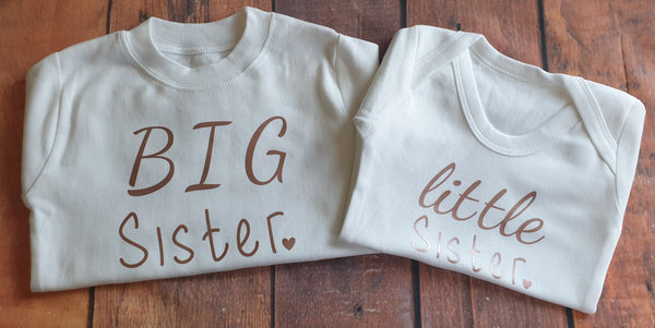 Big Brother Little Brother Big Sister Little Sister Baby Birth Announcement T'Shirt Vest