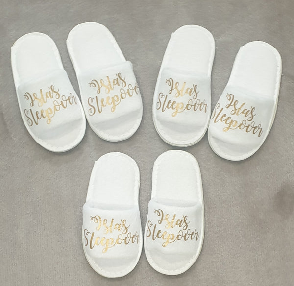 Children's Personalised spa Slippers - Pamper Party Slippers - Hot tub party - Unisex