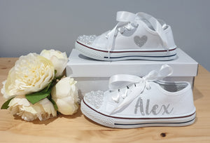 Children's personalised canvas pumps