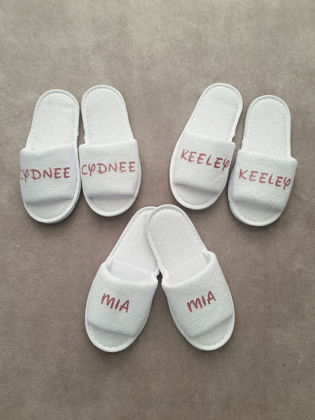 Children's Personalised spa Slippers - Pamper Party Slippers - Hot tub party - Unisex