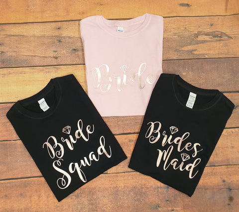 Bride Squad Bridesmaid Bride  Hen Party T-Shirts