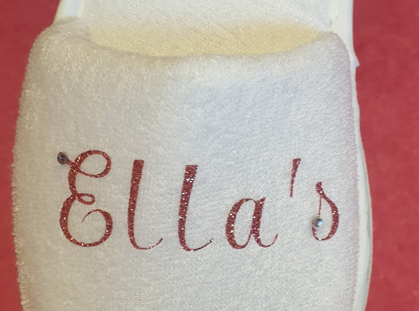 Personalised Bling Diamante Children Adult Spa Slipper