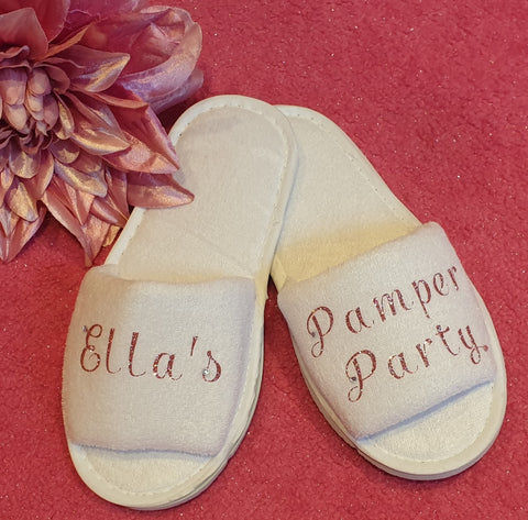 Personalised Bling Diamante Children Adult Spa Slipper