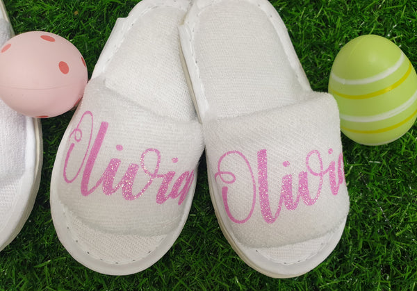 Children's Personalised spa Slippers - Pamper Party Slippers - Hot tub party - Unisex