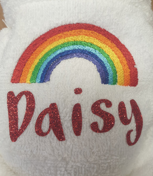 Personalised Teddy bear In Rainbow Dressing Gown- NHS-Charity-Nurses-Frontline-Doctor