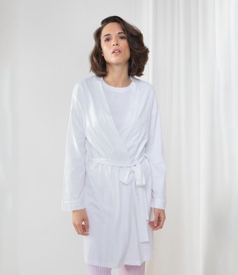 Personalised Jersey Cotton Dressing Gown Wedding Robe Kimono