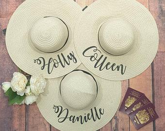 Personalised Sun Hat - beach hat- honeymoon hat