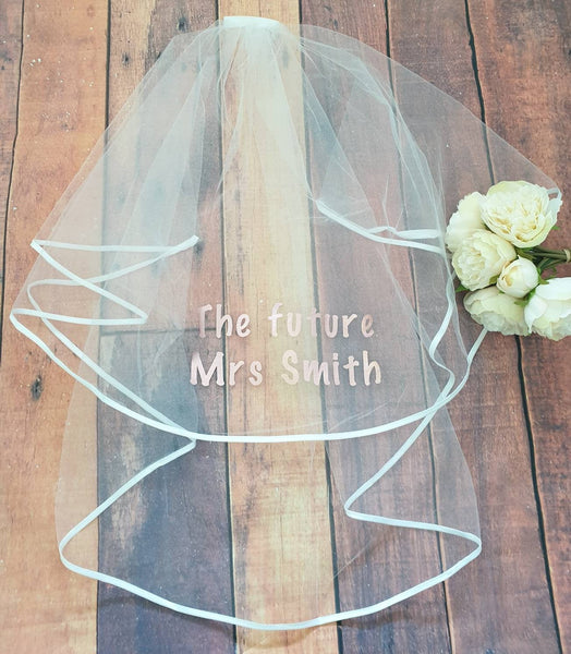 Personalised hen wedding veil