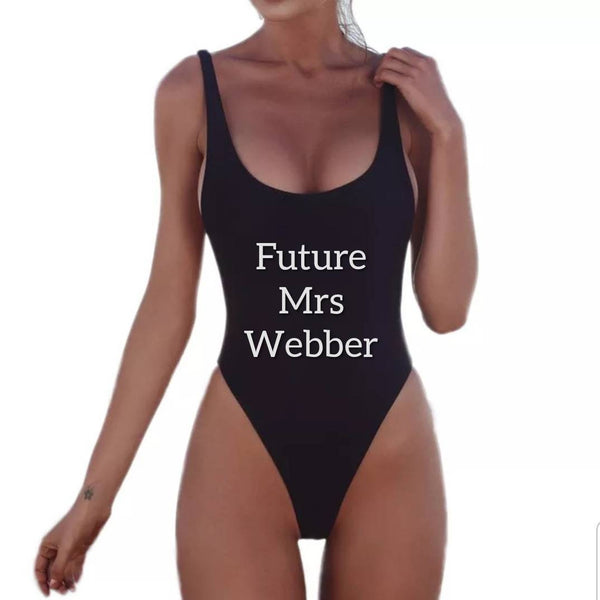 Personalised Ladies Swimsuit - Bridal - Honeymoon - Swimming Costume