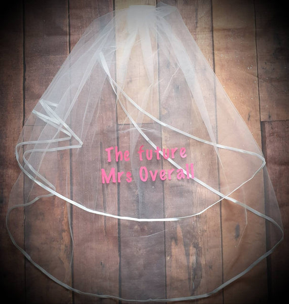 Personalised hen wedding veil