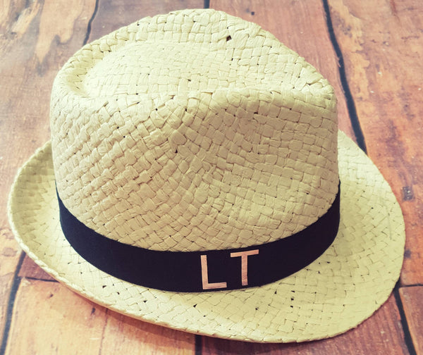 Personalised Straw Adults Unisex Trilby Sun hat