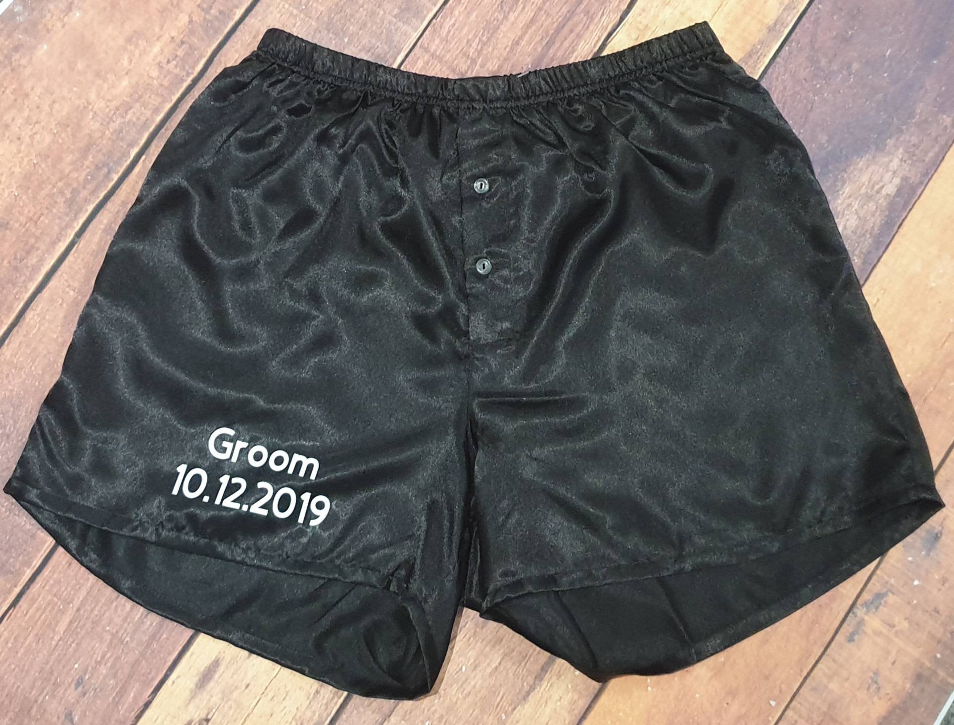 Custom made satin boxer shorts