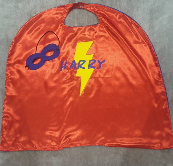 Personalised Unisex Doublesided Superhero Cape - Children's Fancy Dress - Marvel - Comic