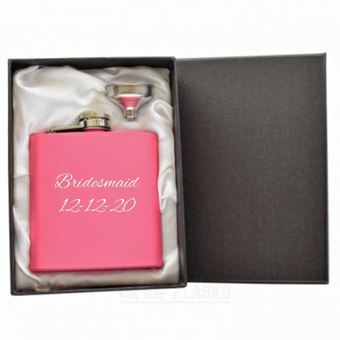 Personalised Hip Flasks Bride Groom Wedding Birthday Gift