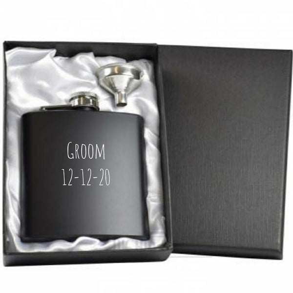 Personalised Hip Flasks Bride Groom Wedding Birthday Gift