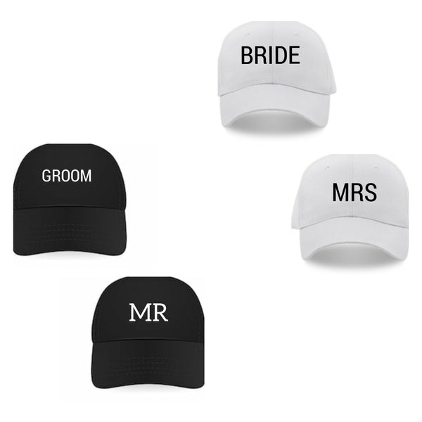 Bride Groom Mr Mrs Personalised Snapback caps