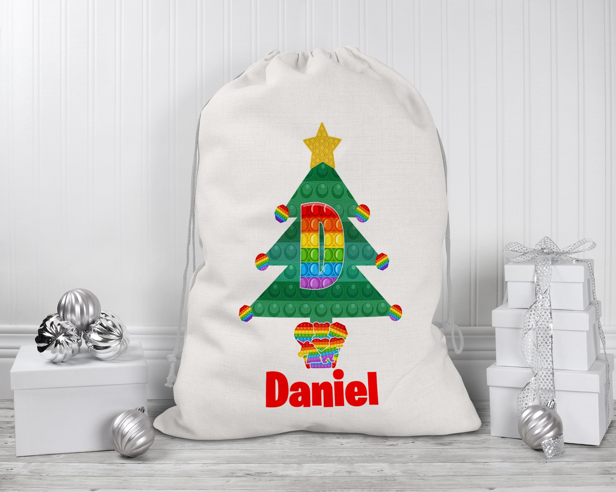 Fidget popper Sensory Toy Personalised Christmas Sack